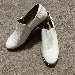 White TOMS Leather Loafer Shoes